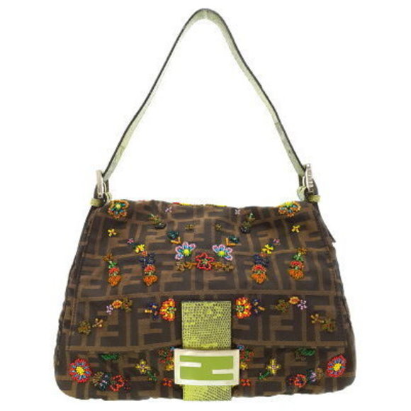 FENDI Beaded Zucca Mamma Bucket Shoulder Bag - Picture 1 of 8